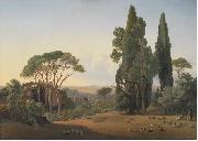 Fritz Petzholdt A View from Villa Adriana, Tivoli oil painting artist